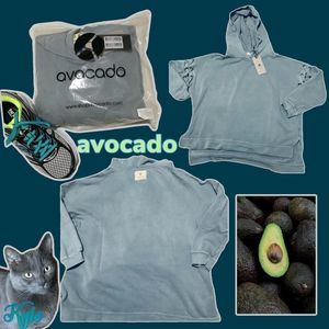 NWT $88 avocado | Criss Cross Side Lace Up | Cropped | Hoodie in Slate Blue